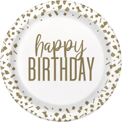 Gold Confetti Dessert Plates - 8 PK